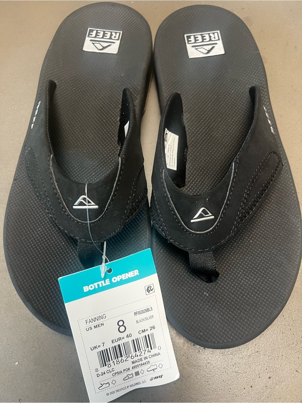 Reef Men's Black Air-Infused Fanning Flip Flops - Picture 4 of 7